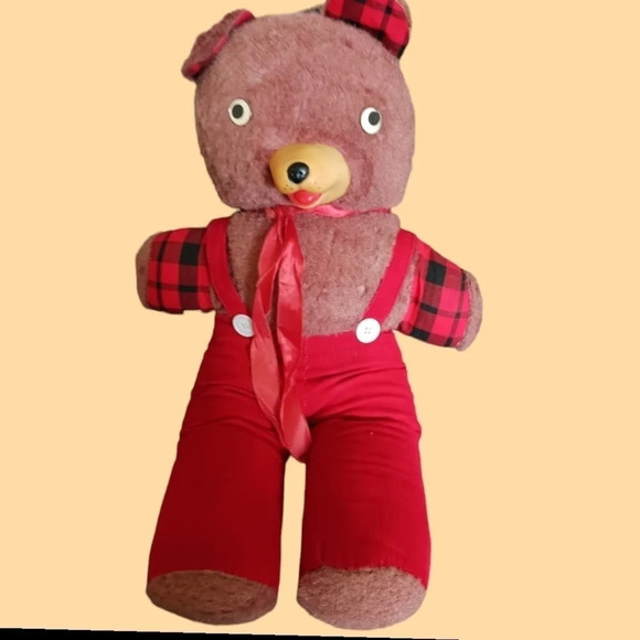 Vtg 2 bears plush w/rubber snout - Picture 4 of 9